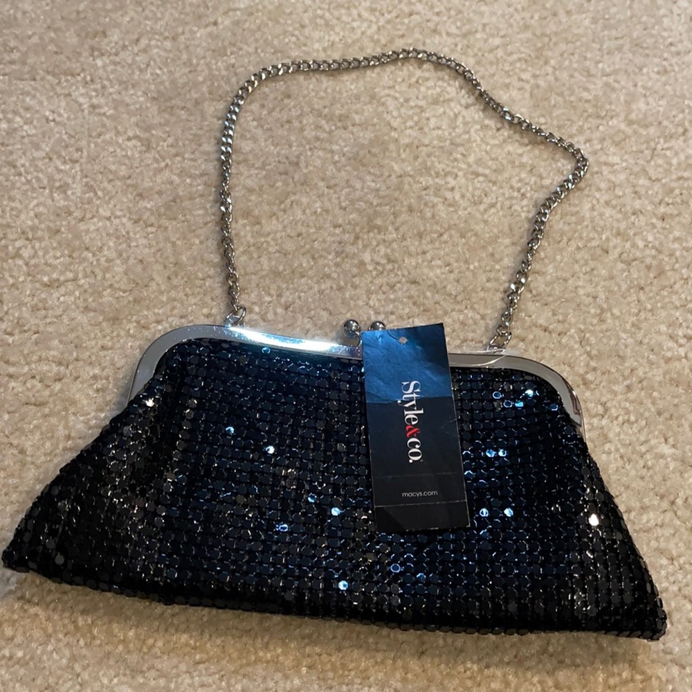 Black evening clutch NWT